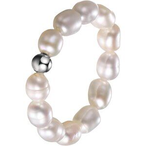 ⚡Fritillary Stacked Freshwater Pearl Elastic Adjustable Ring Size Gift for Women